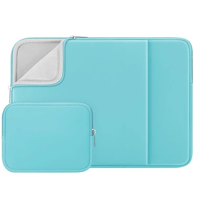 RAINYEAR 11 Inch Laptop Sleeve Case Soft Lining Bag with Front Pocket & Accessories Pouch, Compatible with MacBook Neo A18 11.6" MacBook Air for 11" Notebook Computer (Blue, Upgraded Version) by RAINYEAR make life easier - Image 1