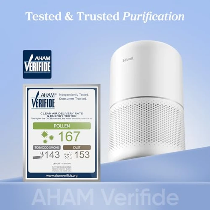 Levoit Air Purifiers Large Room Bedroom Home Up to 1073 ft², AHAM VERIFIDE, 4 Customized Replacement Filter Remove Allergies Pollen Dust Smoke Odor, Air Cleaner with Sleep Mode, Core 300-P White by Levoit - Image 2
