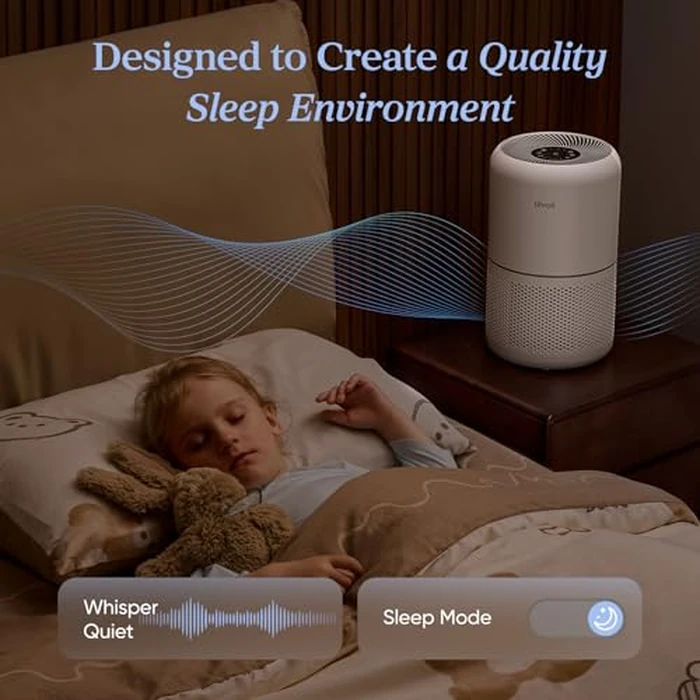 Levoit Air Purifiers Large Room Bedroom Home Up to 1073 ft², AHAM VERIFIDE, 4 Customized Replacement Filter Remove Allergies Pollen Dust Smoke Odor, Air Cleaner with Sleep Mode, Core 300-P White by Levoit - Image 6
