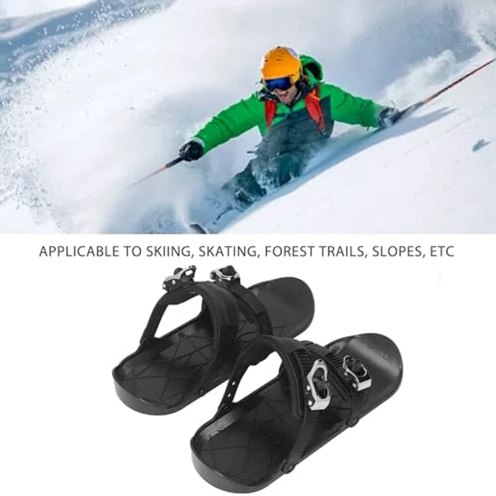 1 Pair Mini Ski Skates, 36x14.7cm/14.2x5.8in Hort Thin Skating Skis Attach to Skis Boots Winter Shoes Outdoor Skiing Equipment with Storage Bag for US 5-14, EU 35-48 by equlup - Image 8