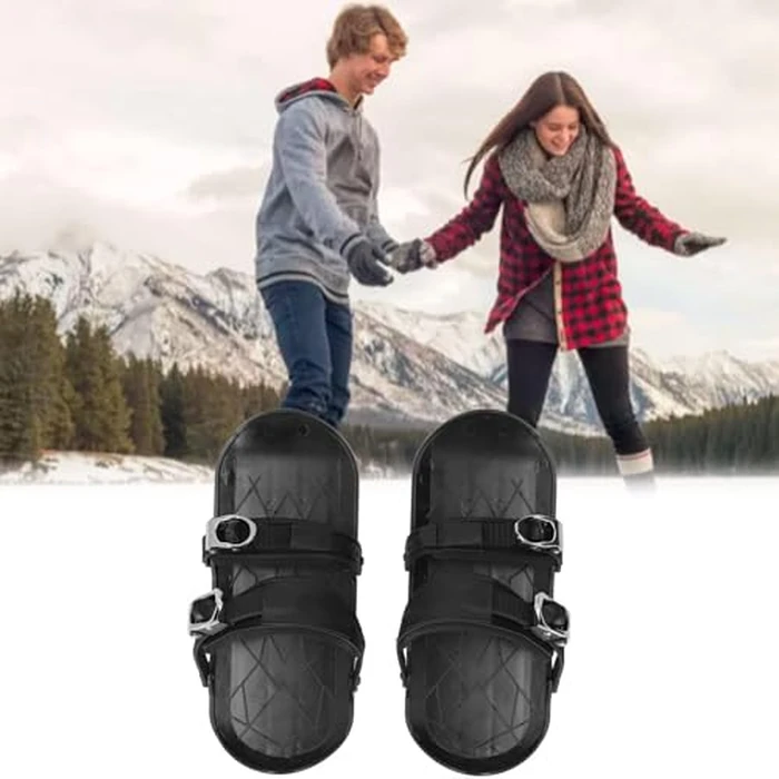 1 Pair Mini Ski Skates, 36x14.7cm/14.2x5.8in Hort Thin Skating Skis Attach to Skis Boots Winter Shoes Outdoor Skiing Equipment with Storage Bag for US 5-14, EU 35-48 by equlup - Image 9