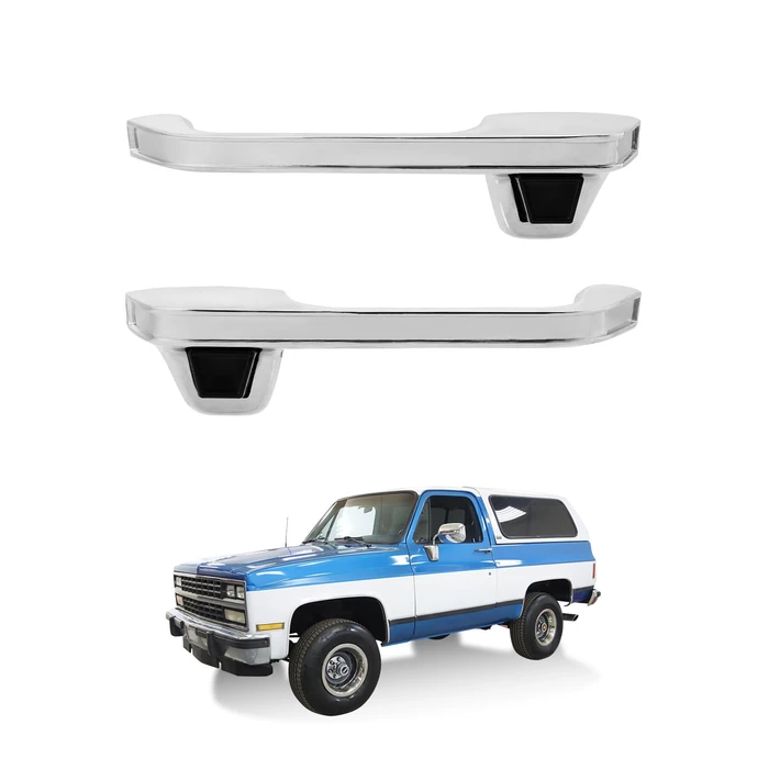 Metal Exterior Door Handles (Pair), Compatible with 1973-1991 Chevy C/K/R/V 10 20 30 1500 2500 3500, GMC C/K 15 25 35 R/V 1500 2500 3500 Pickup Suburban Blazer, Front Left & Right, OE# 77047 90025 by Gledewen - Used - Very Good condition