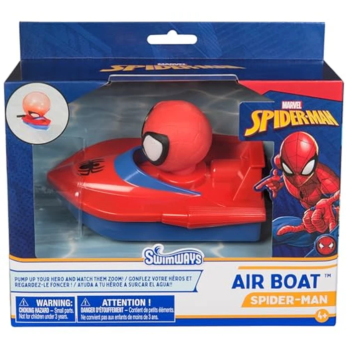 SwimWays Marvel Spider-Man Air Boat, Swimming Pool Accessories & Kids Pool Toys, Spiderman Party Supplies & Bath Toys for Kids Aged 4 & Up by SwimWays - Used - Like New condition