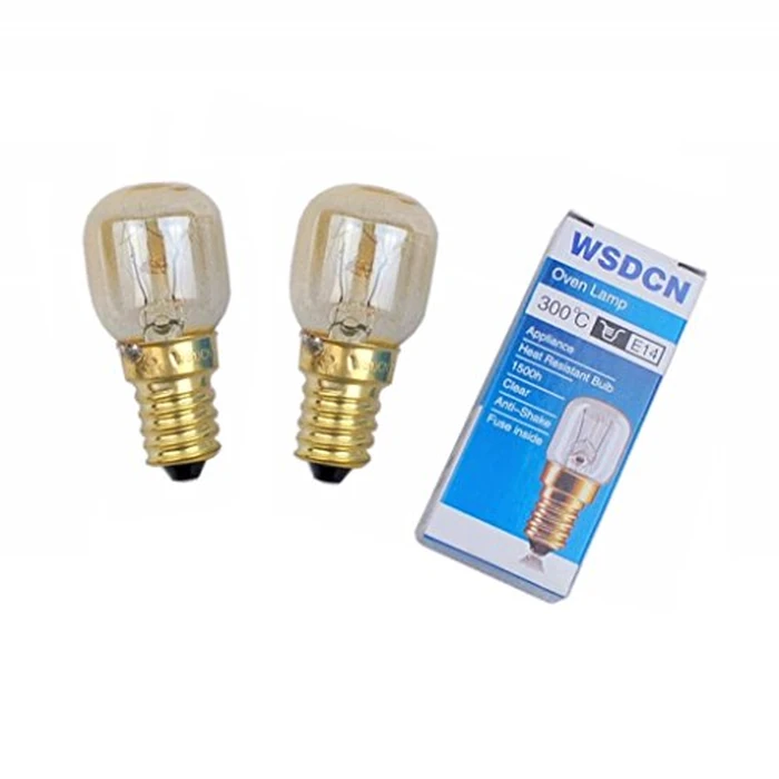 2 Pack, Fulfilled by Amazon, WSDCN E14 T25 25W 120V 120 Volt 125V 110V~130V Oven Light Bulb Heat Resistant Bulb 300'C by WSDCN.COM - Used - Very Good condition - US$7.12