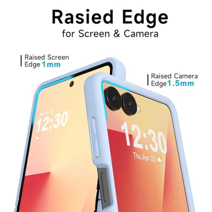 LoeoeL for Samsung Galaxy Z Flip 7 Phone Case Silicone, Minimalist Ultra Thin Slim Soft Rubber Solid Color Simple Cute Case for Women, Aesthetic Girly Plain Jelly Gel &Camera Cover, Light Blue by LoeoeL - Image 5