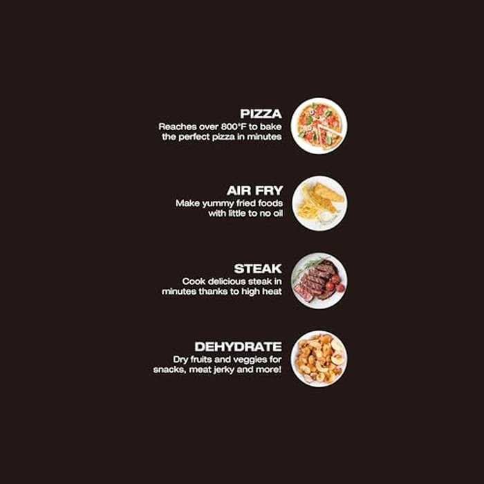 Salton Pizzadesso - 800 degreesF/430 degreesC Pizza Oven & Air Fryer Combo | 15-in-1 Toaster Oven w/Cast Iron Stone | Cooks Pizza, Steak, Wings, Veggies, Cookies & More | Stainless Steel | 18L | Proudly Canadian by Salton - Image 4