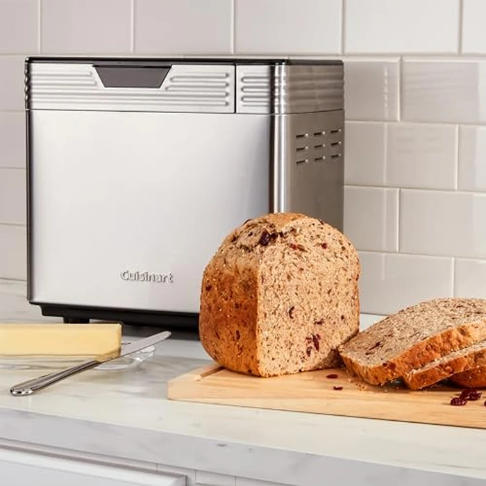 Cuisinart Bread Maker Machine, Stainless Steel Convection Bread Machine with 16 Menu Options, 3 Loaf Sizes Up to 2 Lb., 3 Crust Colors, Includes Measuring Cup, Spoon & Kneading Hook (CBK-210C) by Cuisinart - Image 3