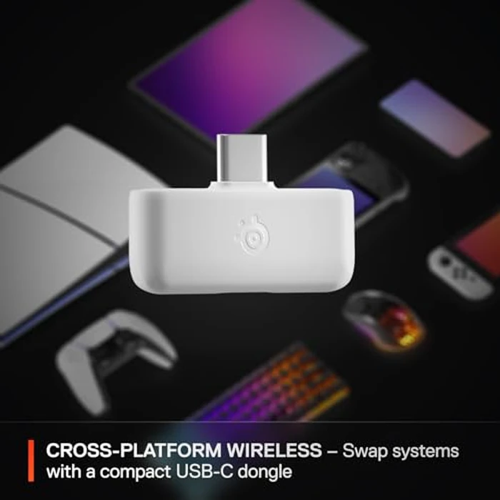 SteelSeries Arctis Nova 5 Wireless Multi-System Gaming Headset - White - Neodymium Magnetic Drivers - 100+ Audio Presets - 60 HR Battery - 2.4GHz or BT - Gen2.X Mic - PC, PS5, PS4, Switch, Mobile by SteelSeries - Image 7