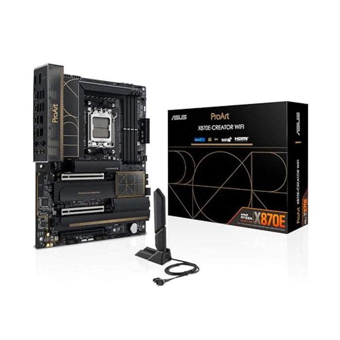 ASUS ProArt X870E-CREATOR WiFi AMD AM5 X870E ATX Motherboard PCIe(R) 5.0 x16 Slots with Full Support for Next-gen GPUs, 16+2+2 Power Stages, DDR5, Dual USB4(R), 10 Gb & 2.5 Gb LAN, WiFi 7, Four M.2 Slots by ASUS - Image 1
