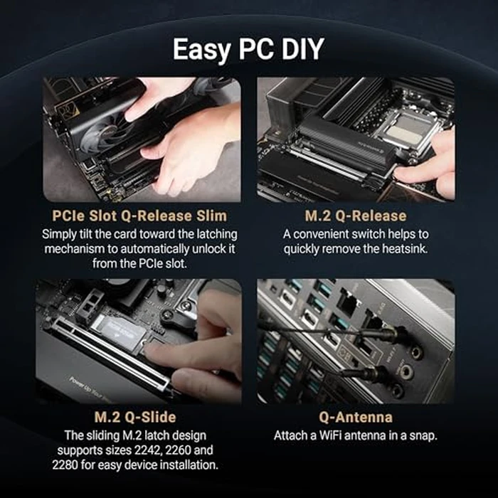 ASUS ProArt X870E-CREATOR WiFi AMD AM5 X870E ATX Motherboard PCIe(R) 5.0 x16 Slots with Full Support for Next-gen GPUs, 16+2+2 Power Stages, DDR5, Dual USB4(R), 10 Gb & 2.5 Gb LAN, WiFi 7, Four M.2 Slots by ASUS - Image 5