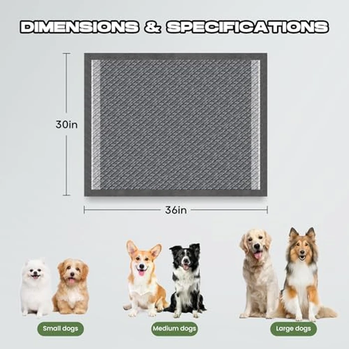 DOGGO DOUG Dog Pee Pads for Dogs XXL 30"x36" Charcoal Puppy Pads 50 Counts Extra Large Disposable Activated Carbon Super Absorbent Full Edge-Wrapping Odor-Control Training Pads with Adhesive Tabs by DOGGO DOUG - Image 5