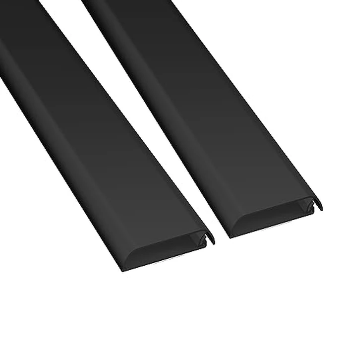 D-Line TV Wall Mount Cord Hider, Hide Mounted TV Cables, Wire Covers, Self Adhesive Cover for Cords, Paintable, Low Profile, Seamless Cable Raceway - 2X 2.36in W x 0.59in H x 15.7in L - Black by D-Line - Used - Very Good condition - US$12.09