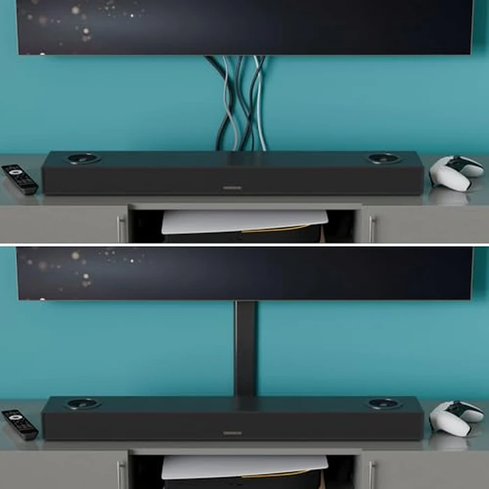 D-Line TV Wall Mount Cord Hider, Hide Mounted TV Cables, Wire Covers, Self Adhesive Cover for Cords, Paintable, Low Profile, Seamless Cable Raceway - 2X 2.36in W x 0.59in H x 15.7in L - Black by D-Line - Image 5