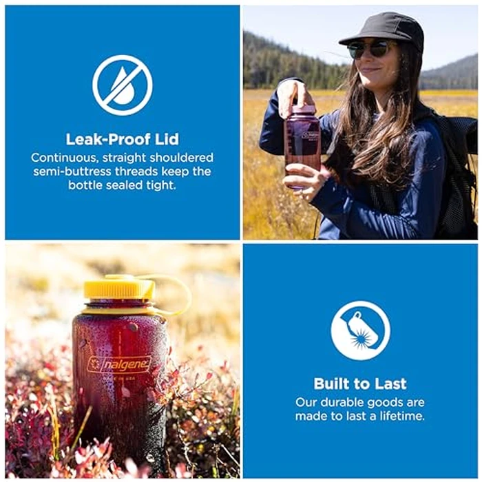 Nalgene 32 oz Wide Mouth Water Bottle | BPA-Free, Durable & Leak Proof, Lightweight Bottle for Hiking & Gym, Work & Travel, Amethyst by Nalgene - Image 2