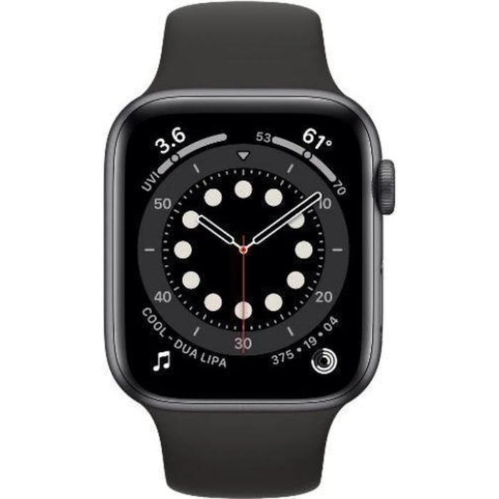 Apple Watch Series 6 (GPS) - 32GB - 44mm - Space Grey Aluminum Case with Black Rubber Sport Band by Apple - Refurbished - Good condition - US$111.98