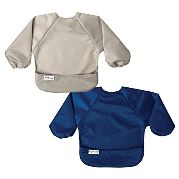 Tiny Twinkle Long Sleeve Bib for Babies & Toddlers | 2-Pack Waterproof Smock Bib for Eating | Machine Washable & Mess-Proof Feeding Essentials | Newborn Shower Gift (Grey Indigo,6-24M) by Tiny Twinkle - Used - Very Good condition - US$20.13