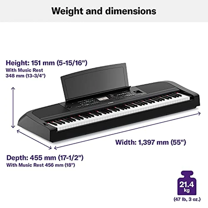 Yamaha DGX-670B, 88-Key Weighted Digital Piano with Sustain Foot Switch and Music Rest, Black - Furniture Stand Sold Separately by Yamaha - Image 4