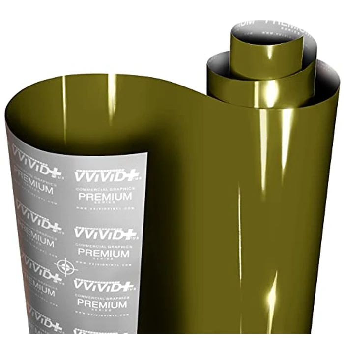 VViViD+ Ultra Gloss Combat Green Vinyl Car Wrap (3ft x 5ft) by VViViD - Used - Like New condition - CA$23.34