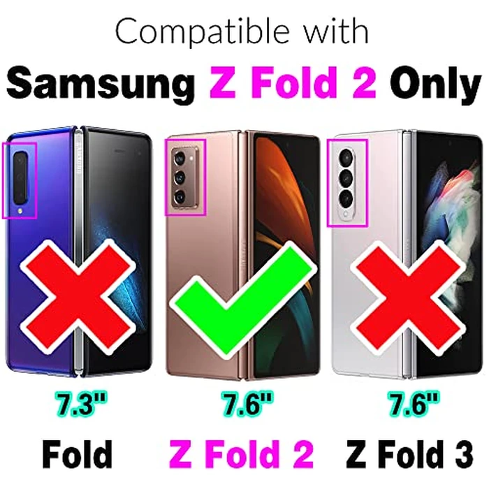 Furiet Argyle Wallet Case for Samsung Galaxy Z Fold 2 5G 2020 with Wrist Strap Shoulder Strap 9 Card Slot Zipper Purse Luxury PU Leather Stand Cell Phone Cover for ZFold2 Z2 Fold2 ZFold25G Black by Furiet - Image 2