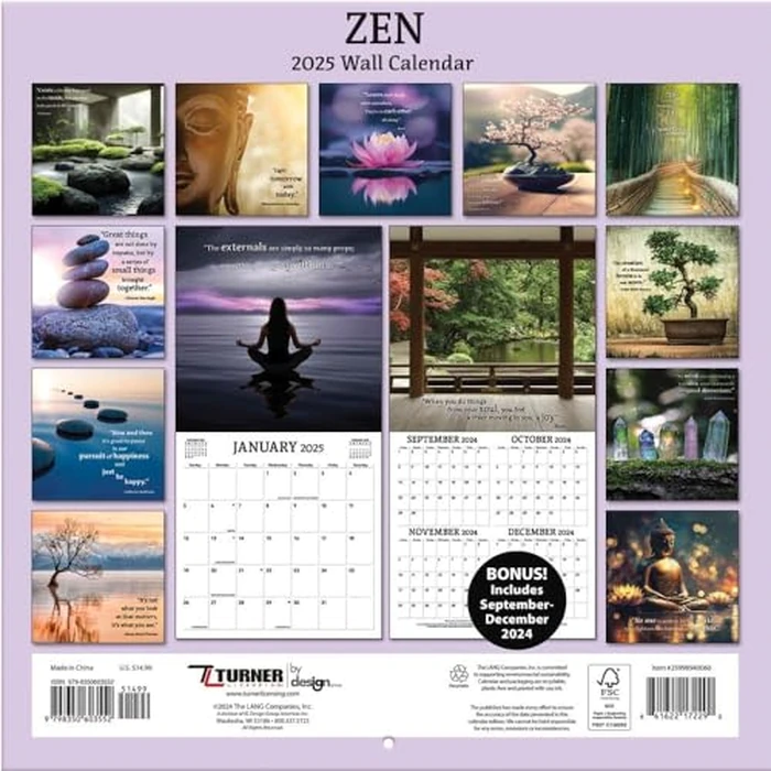 TURNER PHOTOGRAPHIC Zen 12x12 Photo Wall Calendar (25998940060) by Turner Licensing - Image 2