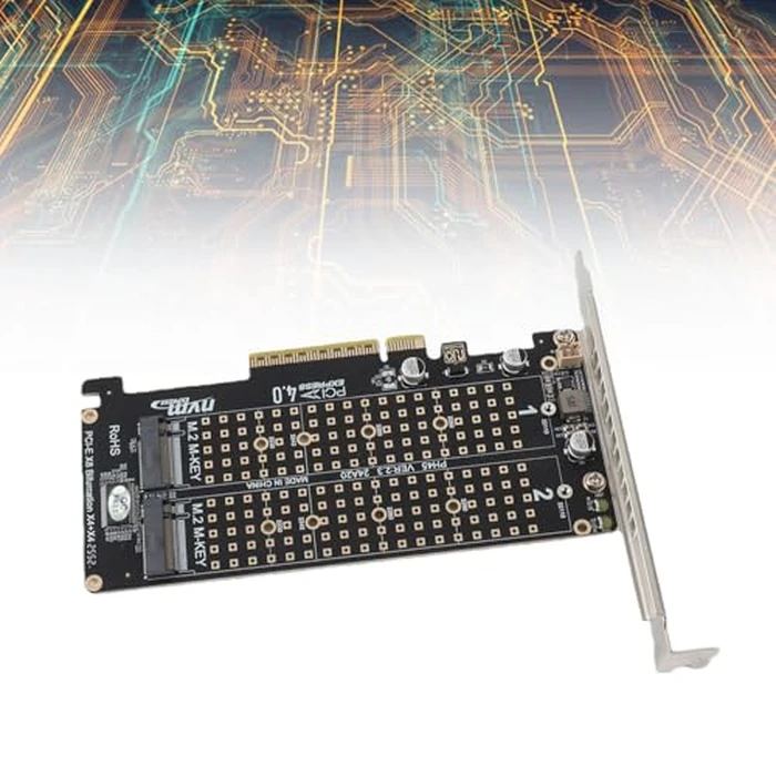 Dual M.2 NVME PCIe Adapter Card, 2 x 32Gbps Full Speed PCIe 3.0 4.0 X16 Expansion Card, M.2 SSD X8 M Key Hard Drive Converter Reader Express Adapter (ph45) by banapoy - Image 2
