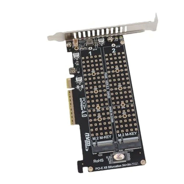 Dual M.2 NVME PCIe Adapter Card, 2 x 32Gbps Full Speed PCIe 3.0 4.0 X16 Expansion Card, M.2 SSD X8 M Key Hard Drive Converter Reader Express Adapter (ph45) by banapoy - Image 4