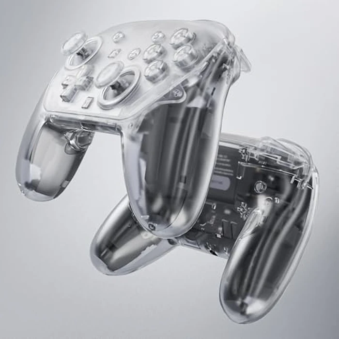 eXtremeRate DIY Replacement Full Set Shell Buttons for Nintendo Switch 2 Pro Controller, Custom Faceplate Rear Bottom Cover with Thumbsticks ABXY Dpad ZLZR Buttons for Switch 2 Pro Controller - Clear by eXtremeRate - Image 5