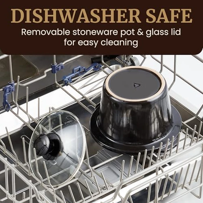 Elite Gourmet MST-250XS Electric Slow Cooker Ceramic Pot, Adjustable Temp, Entrees, Sauces, Stews & Dips, Dishwasher Safe Glass Lid & Crock, 1.5 Quart, Stainless Steel by Elite Gourmet - Image 6