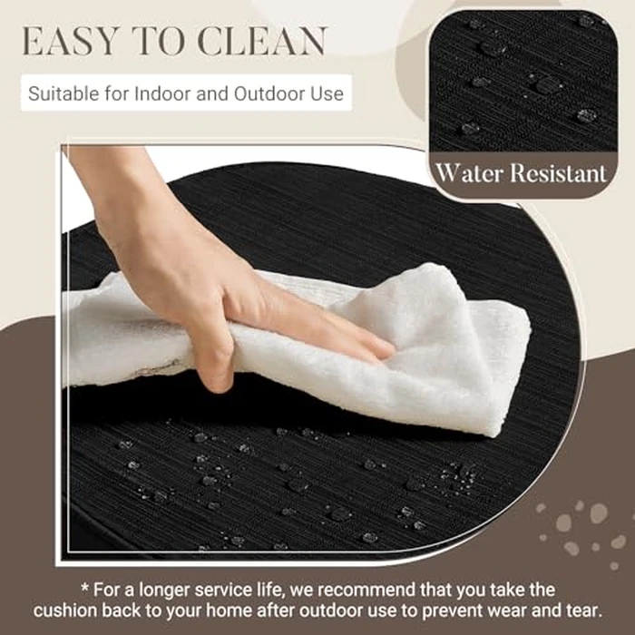 Basic Beyond Chair Cushions for Dining Chairs, D-Shaped Kitchen Chair Cushions with Ties Set of 6, 2.5" Thick Seat Cushions for Dining Room/Kitchen Chairs, 17" x 16", Black by Basic Beyond - Image 4