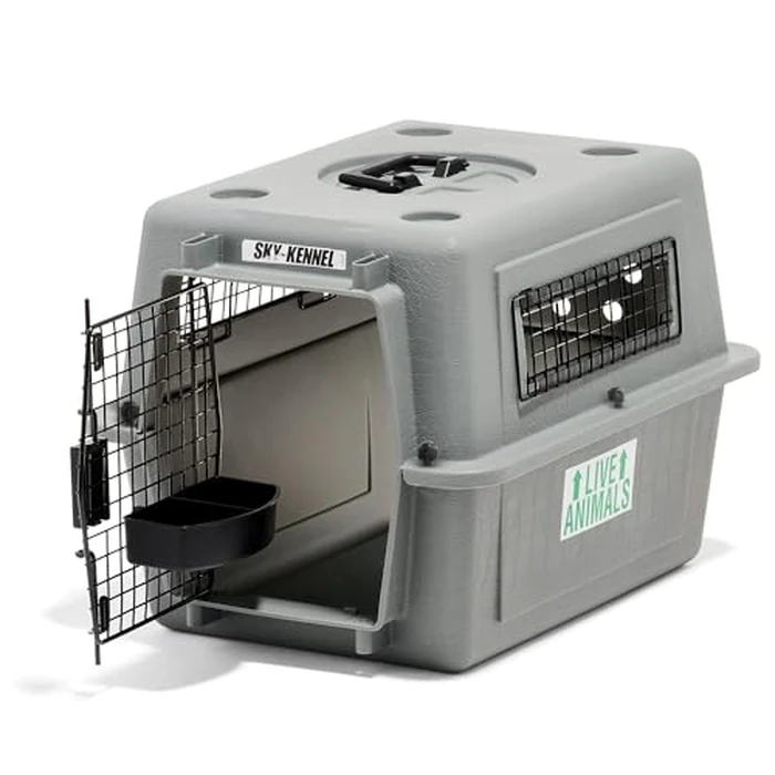 Petmate Sky Kennel For Air and Travel Airline Compliant Dog Crate for Smaller Dog Breeds or Pets up to 15 lbs, Heavy Duty Dog Kennel, Made in the USA- 21" L by Petmate - Image 1