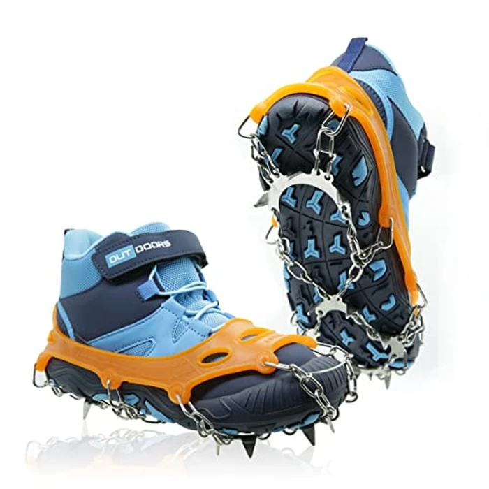 Ice Cleats for Kids, Crampons for Kids Hiking Boots & Shoes, Stainless Steel Anti Slip Traction Cleats Ice Snow Grips, Micro Spikes for Ice Fishing, Walking, Hiking &Climbing, Toys for Boys & Girls by Giggleway - Image 9