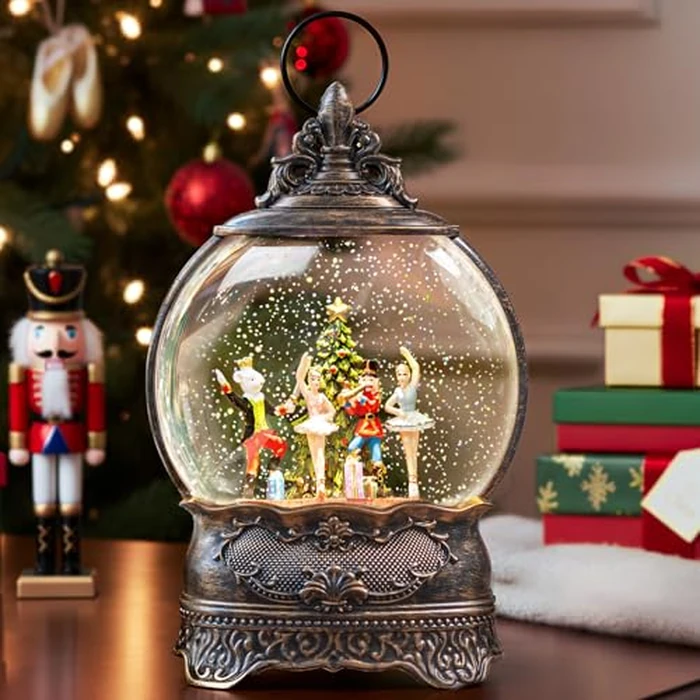12.1" Christmas Snow Globe Lights, Sparkling Music Box, USB and Battery Powered Christmas Decoration Gifts(Nutcracker and Mouse King Showdown) by Kirschblüte - Image 1