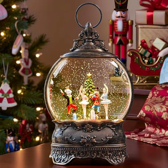 12.1" Christmas Snow Globe Lights, Sparkling Music Box, USB and Battery Powered Christmas Decoration Gifts(Nutcracker and Mouse King Showdown) by Kirschblüte - Image 3