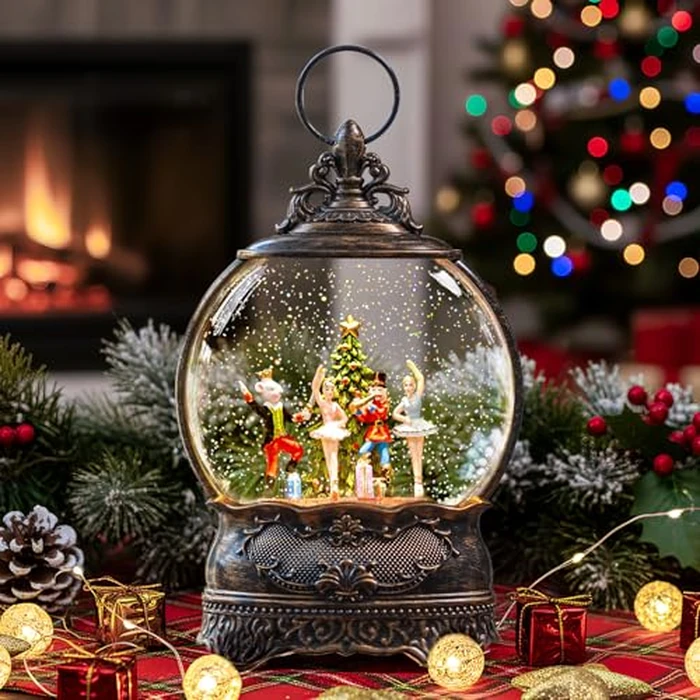 12.1" Christmas Snow Globe Lights, Sparkling Music Box, USB and Battery Powered Christmas Decoration Gifts(Nutcracker and Mouse King Showdown) by Kirschblüte - Image 8