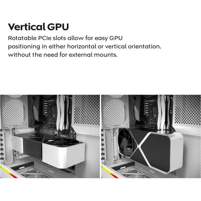 MONTECH HS01 PRO, ATX Mid-Tower PC Case, Gaming PC, High-Airflow, Reversible Layout, Mesh Front Panel, 5x ARGB PWM Fan Pre-Installed, Sink-in Design, by Montech - Image 4