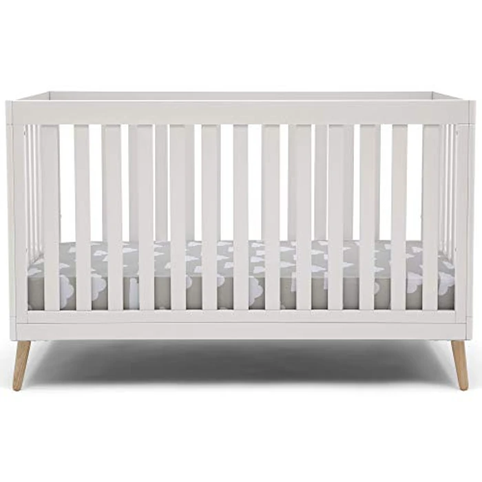 Delta Children Essex 4-in-1 Convertible Baby Crib, Bianca White with Natural Legs by Delta Children - Used - Very Good condition - US$159.88