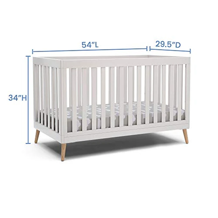 Delta Children Essex 4-in-1 Convertible Baby Crib, Bianca White with Natural Legs by Delta Children - Image 5