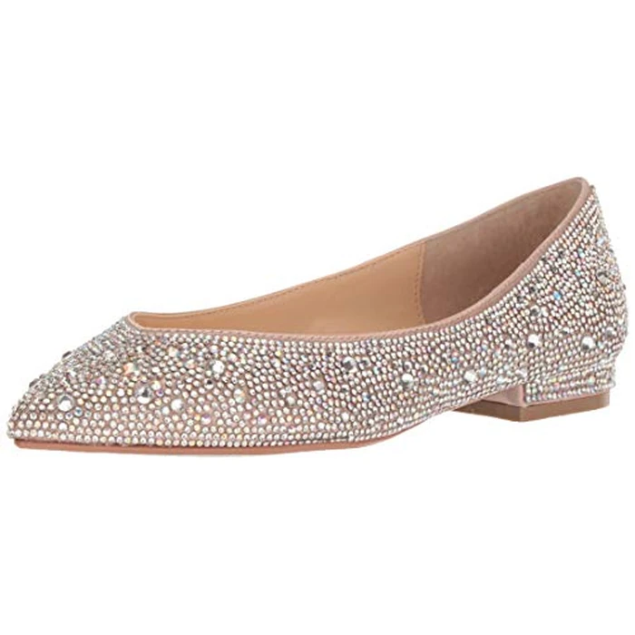Betsey Johnson Women's Jude Ballet Flat, Nude Satin, 9 by Betsey Johnson - Used - Good condition