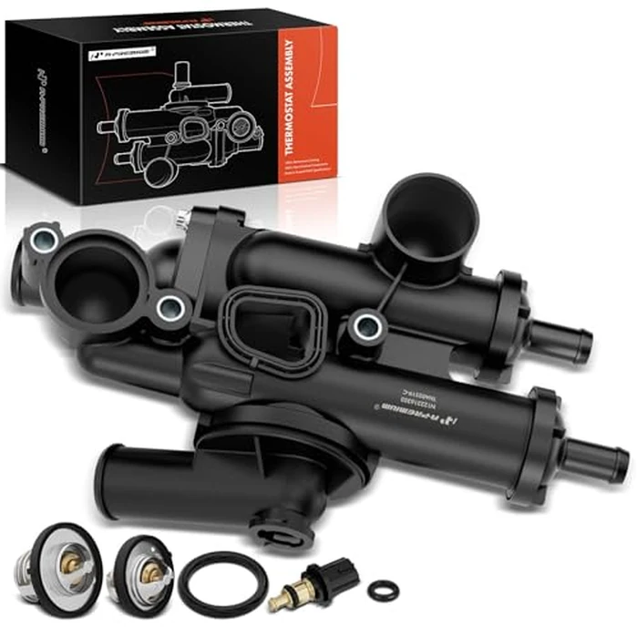 A-Premium - Thermostat Housing Assembly W/Sensor 68003582AB - Compatible with Dodge, Chrysler & Jeep - Journey 09-20, Avenger 09-14, Compass Patriot 07-17, Caliber, Sebring, 200 - DOHC 4Cyl 2.4L 2.0L by A-Premium - Used - Like New condition - US$30.59