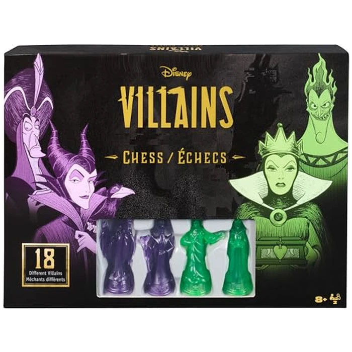 Spin Master Games, Disney Villains Chess Set for Adults & Kids, Play as Classic Disney Characters Ursula, Jafar, Hades, & More, STEM Activity, 2 Players, for Ages 8 & Up by Spin Master Games - Used - Like New condition