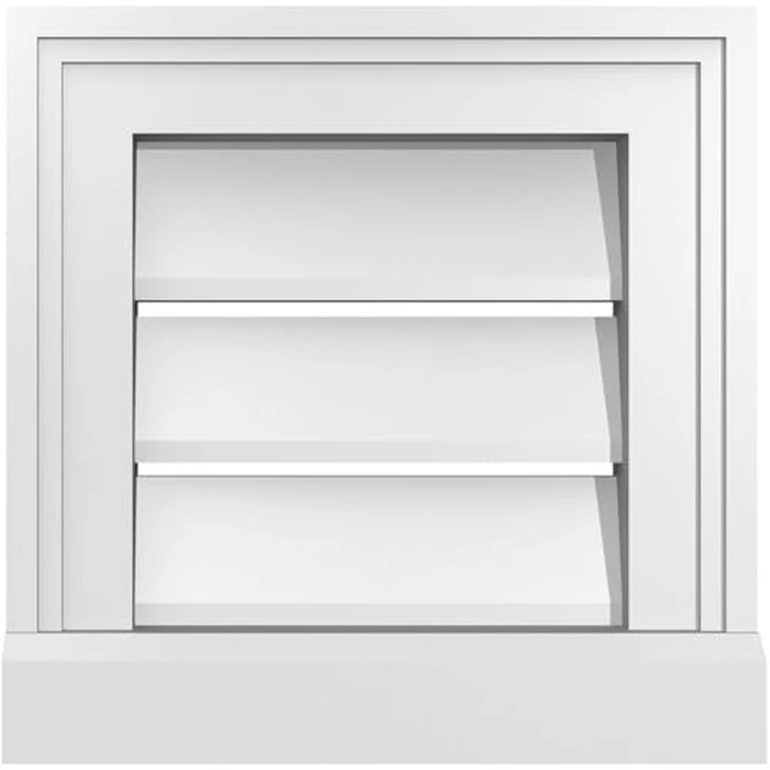 12"W x 12"H Vertical Surface Mount PVC Gable Vent: Functional, w/ 2"W x 2"P Brickmould Sill Frame by Ekena Millwork - Used - Like New condition