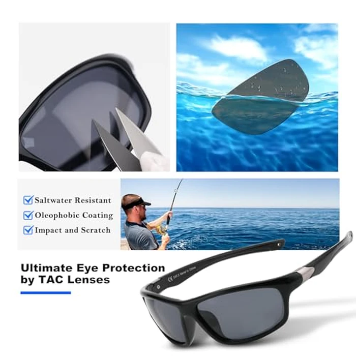 SKYOAK 2 Pack Polarized Sports Sunglasses for Men Women, TR90 Wrap Around Design Sun Glasses UV400 Protection Outdoor Driving Cycling Fishing Amber and Green by SKYOAK - Image 2