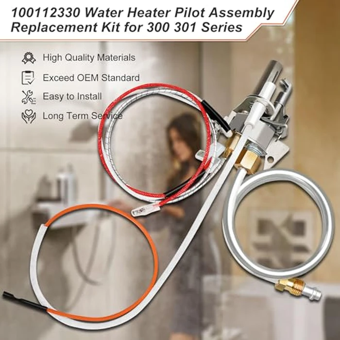 Upgrade 100112330 Water Heater Pilot Assembly, Replace 9007876 Thermopile, Compatible with 300 301 Series Whirlpool Water Heater Parts & A.O.Smith, American, State, Kenmore, Reliance by Pulaim - Image 3