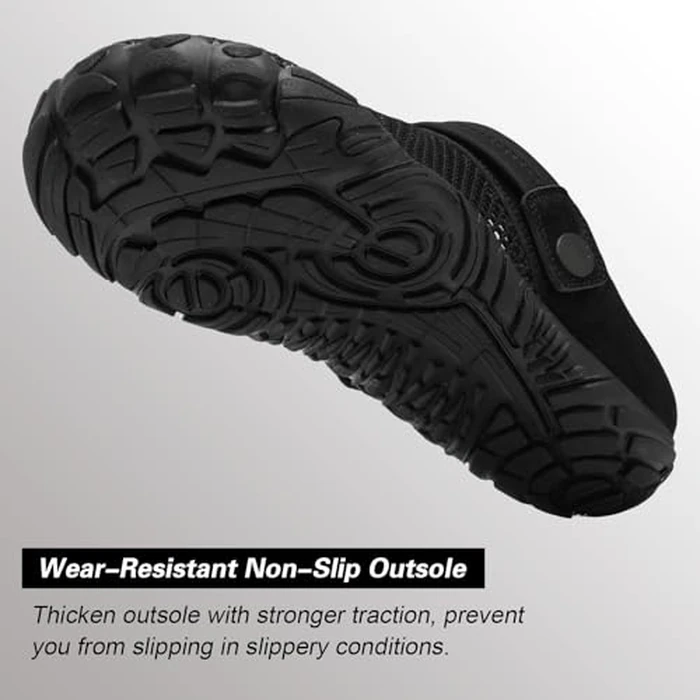 Besroad Outdoor Beach Breathable Womens Sandals Mens Hiking Walking Slip on Water Water Shoes Mesh Black 10.5 Women/9 Men by Besroad - Image 5