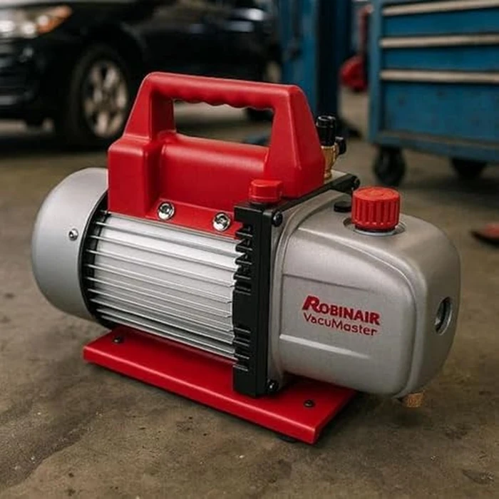 Robinair 15500 VacuMaster Economy Vacuum Pump for Air Conditioning and Refrigeration Service; 2-Stage Pump, 5 CFM Free Air Displacement, 1/3HP 115V/60HZ Motor, 35 Micron Rating by Robinair - Image 7