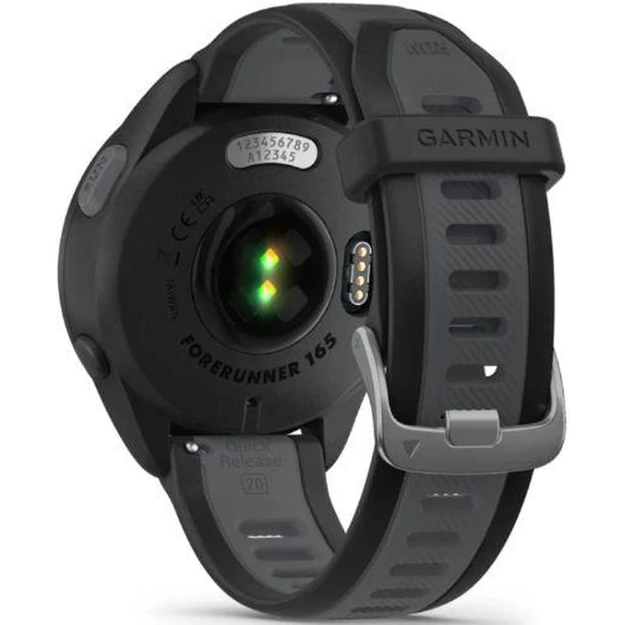 Garmin Forerunner 165 Running Watch - 4GB - 30.4mm - Black Non Music Edition (Fiber-Reinforced Polymer) Case with Slate Grey Silicone Silicone Band by Garmin - Image 4