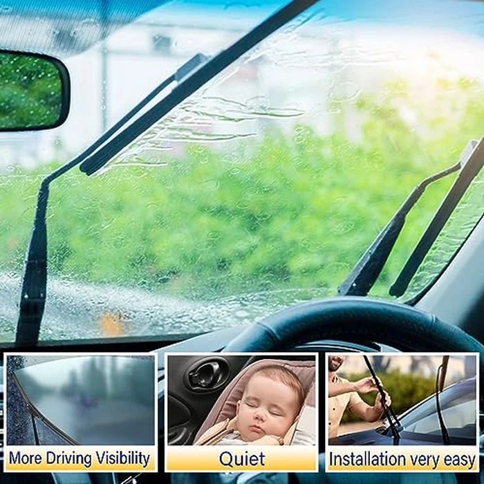 3 wipers Replacement for 2005-2010 Toyota Sienna, Windshield Wiper Blades Original Equipment Replacement - 26"/19"/16" (Set of 3) U/J HOOK by Rooppa - Image 6