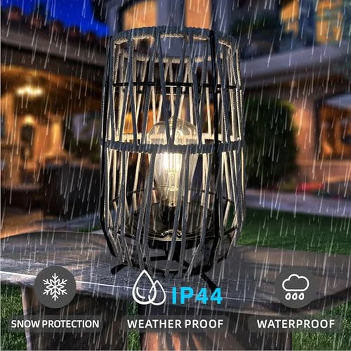 Aombzzj Solar Lanterns Outdoor Tabletop Lamp Lights with Waterproof Stand Decorative Water Resistant Resin & Polyester Cord Woven Design for Garden Patio Lawn Courtyard by Aombzzj - Image 3
