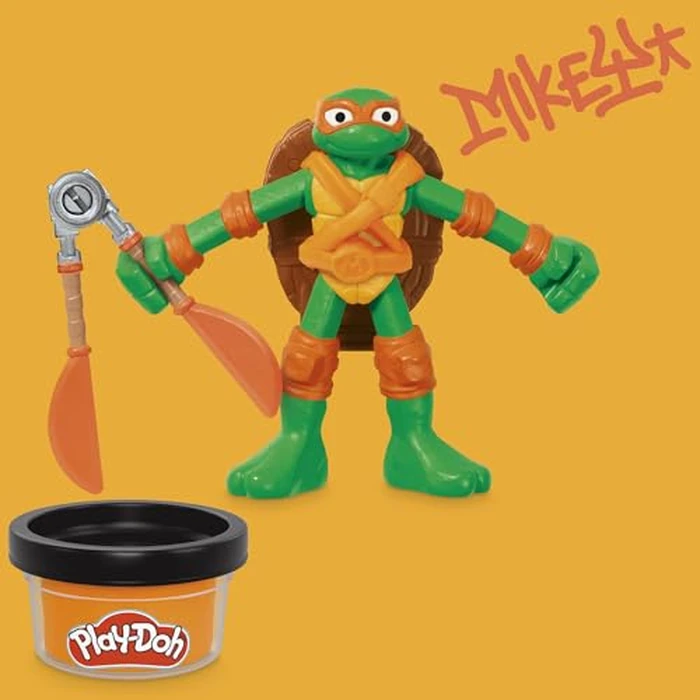 Play-Doh Teenage Mutant Ninja Turtles Cowabunga Creations Bendy 4 Inch Action Figures Set, Kids Arts & Crafts, TMNT Toys for Boys & Girls 4+ by Play-Doh - Image 9