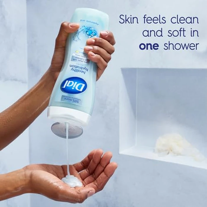 Dial Body Wash, Healthy Hydration, Hyaluronic Acid + Vitamin E, 16 fl oz (Pack of 4), Gentle, Leaves Skin Feeling Soft In 1 Shower, Dermatologist-Tested, No Parabens & Silicones by Dial - Image 2